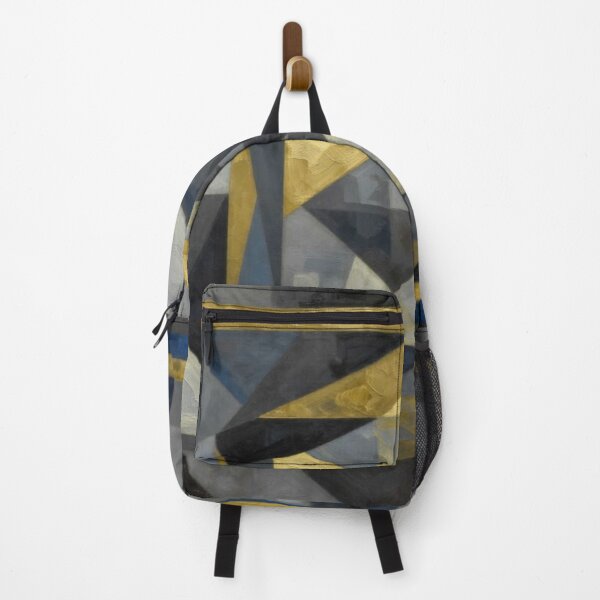Item preview, Geometric Fusion Art – Abstract Shapes in Gold, Blue & Black designed and sold by FotoworldEdel.