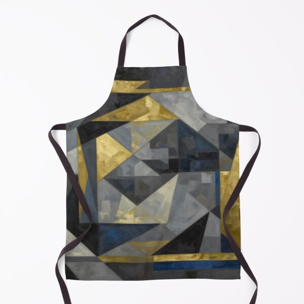 Item preview, Geometric Fusion Art – Abstract Shapes in Gold, Blue & Black designed and sold by FotoworldEdel.