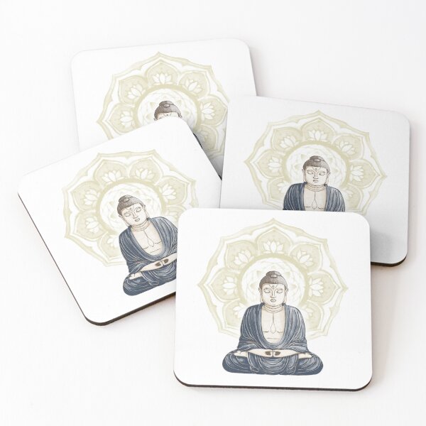 Item preview, Buddha Padma Watercolor - Fawn Earth Dusk - Gold Halo designed and sold by Irene Estelle.