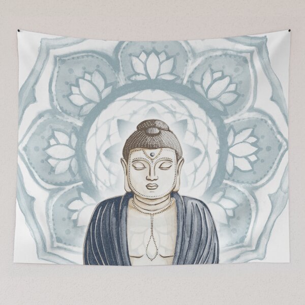 Item preview, Buddha Padma Watercolor - Fawn Earth Dusk - Peacock Halo designed and sold by Irene Estelle.