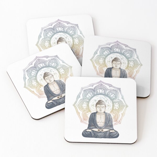 Item preview, Buddha Padma Watercolor - Fawn Earth Dusk - Rainbow Sunset Halo designed and sold by Irene Estelle.