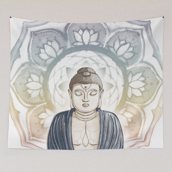 Item preview, Buddha Padma Watercolor - Fawn Earth Dusk - Rainbow Sunset Halo designed and sold by Irene Estelle.
