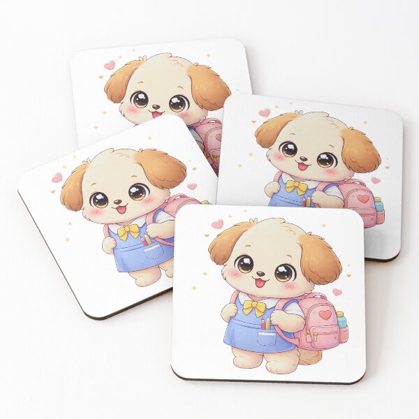 Item preview, Kawaii Puppy to School - Cute Dog with Pink Backpack. designed and sold by Lylysun.