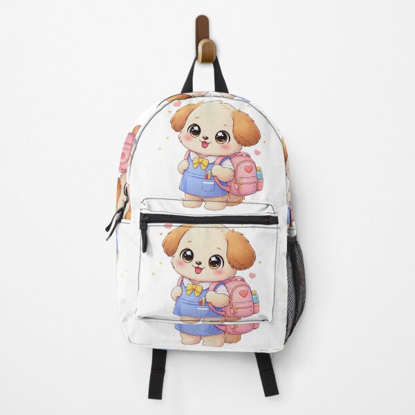 Item preview, Kawaii Puppy to School - Cute Dog with Pink Backpack. designed and sold by Lylysun.