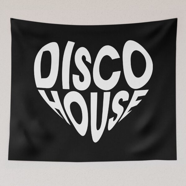Item preview, Disco House Heart – Bold Music Typography Love Design (WHITE) designed and sold by TipTop GFX.