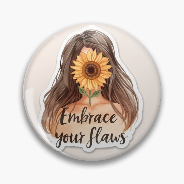 Item preview, Embrace Your Flaws – Aesthetic Girl with Sunflower Sticker ? designed and sold by piyu123456.
