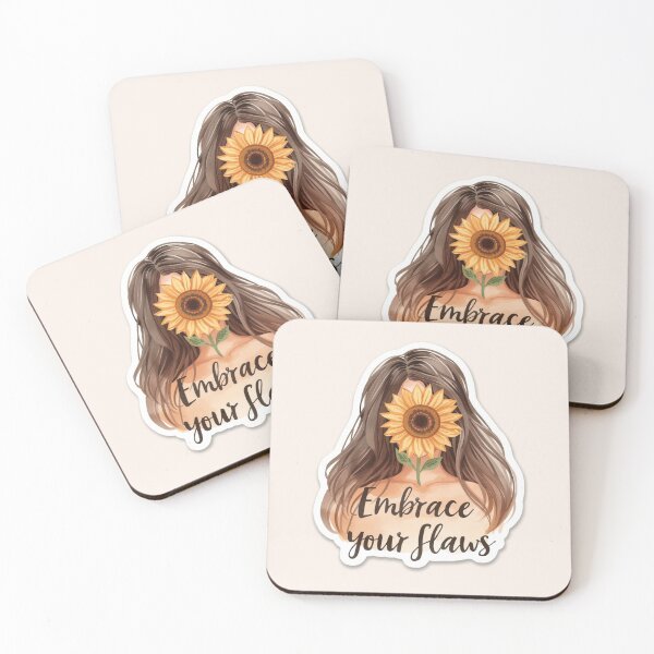 Item preview, Embrace Your Flaws – Aesthetic Girl with Sunflower Sticker ? designed and sold by piyu123456.