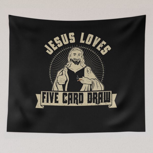 Item preview, Jesus Loves Five Card Draw Card Game Poker Cigar Novelty designed and sold by shoppzee.
