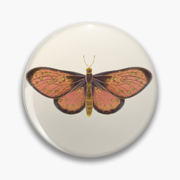 Item preview, A bright orange-brown butterfly with spots on a white background. designed and sold by Grin Katalina Floral Patterns & Cozy Art.
