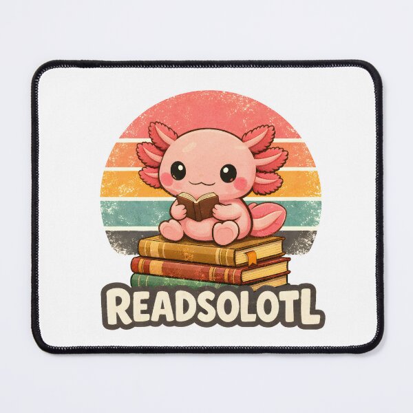 Item preview, Readsolotl Cute Axolotl Reading Book designed and sold by LunaMagicStudio.