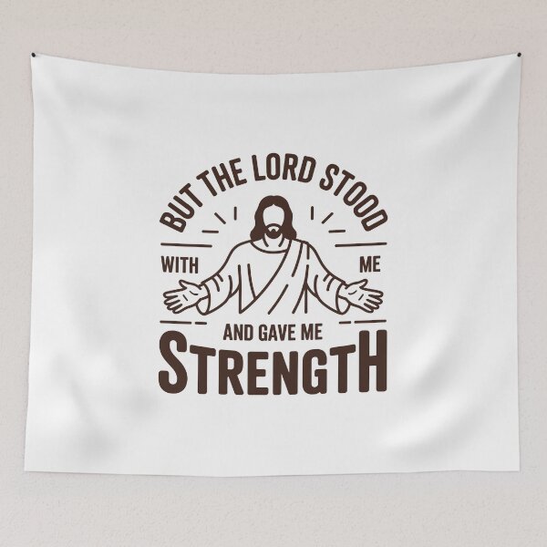 Item preview, The Lord Stood With Me And Gave Me Strength Christian Design designed and sold by HahaHandlesHub.