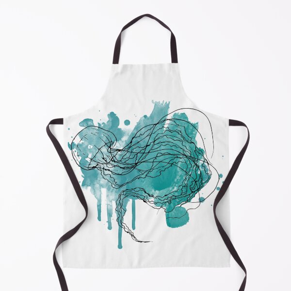 Item preview, Turquoise swimming Jellyfish Artwork designed and sold by Moana Matron Designs.