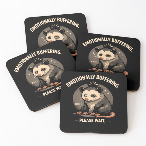 Item preview, Emotionally Buffering Please Wait Opossum Funny Retro T-Shirt Design designed and sold by Teenomix.
