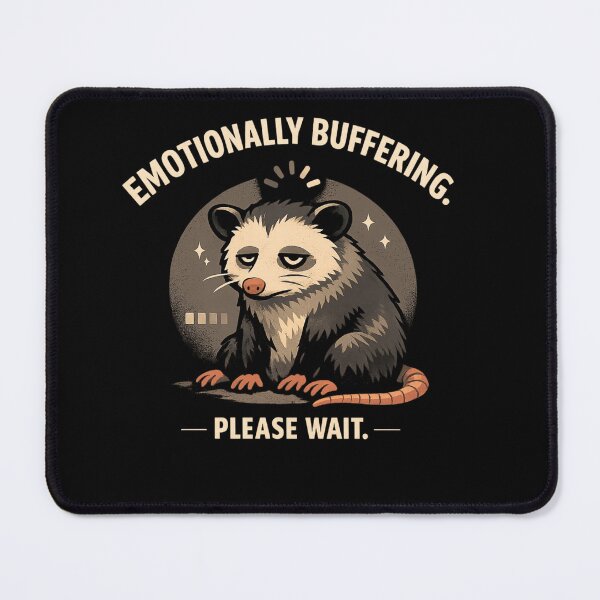 Item preview, Emotionally Buffering Please Wait Opossum Funny Retro T-Shirt Design designed and sold by Teenomix.