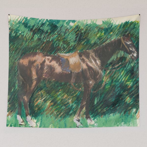 Item preview, Un Cheval by Pierre-Auguste Renoir: Equestrian Impressionist Fine Art Poster designed and sold by artofuniverse.