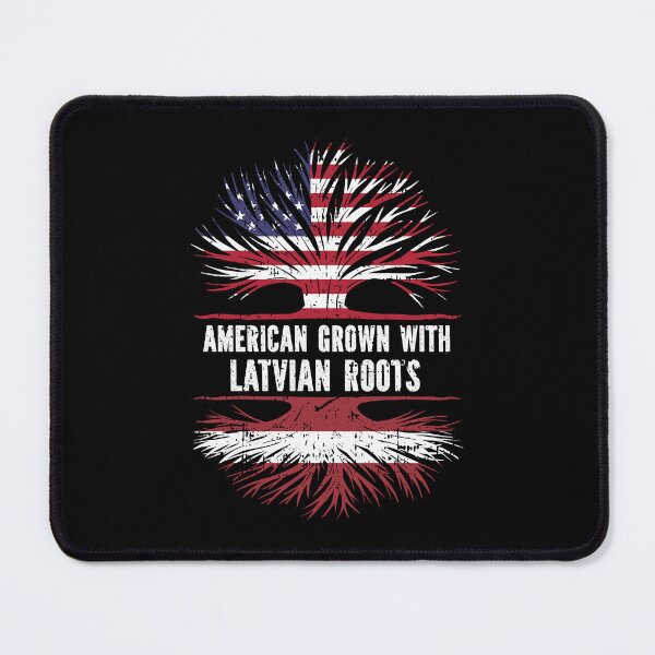 Item preview, American Grown with Latvian Roots USA Flag designed and sold by CosmoKitsch.