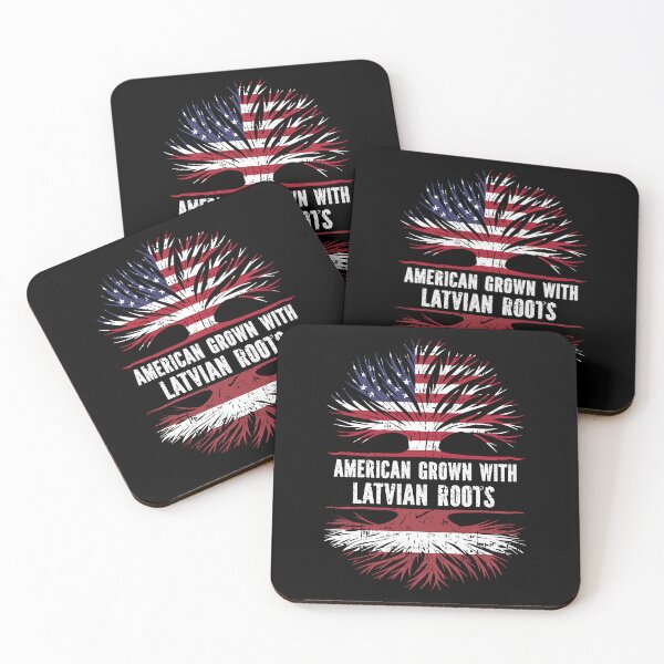 Item preview, American Grown with Latvian Roots USA Flag designed and sold by CosmoKitsch.