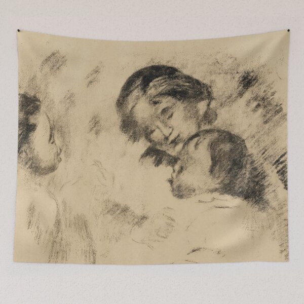 Item preview, Une Mere Et Deux Enfants by Pierre-Auguste Renoir: Impressionist Mother and Child Poster designed and sold by artofuniverse.