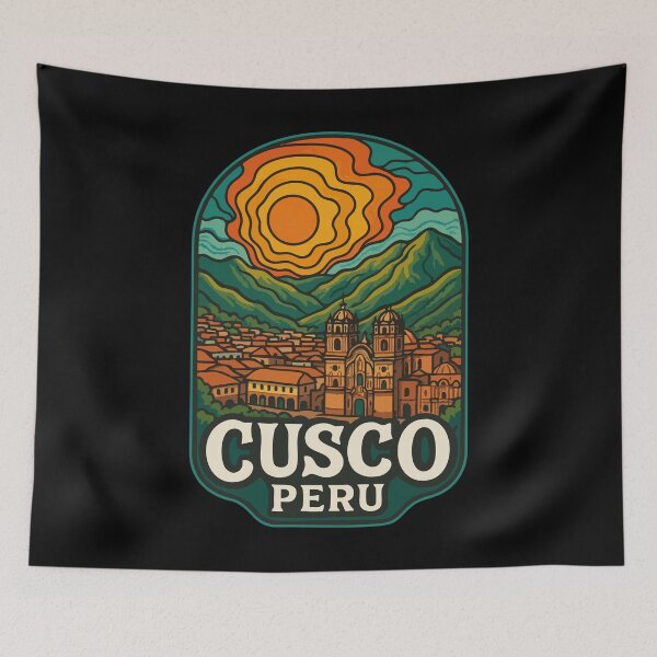 Item preview, Cusco Peru Retro Trippy Travel designed and sold by TomFrontierArt.