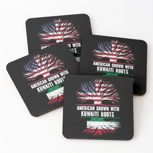 Item preview, American Grown with Kuwaiti Roots USA Flag designed and sold by CosmoKitsch.