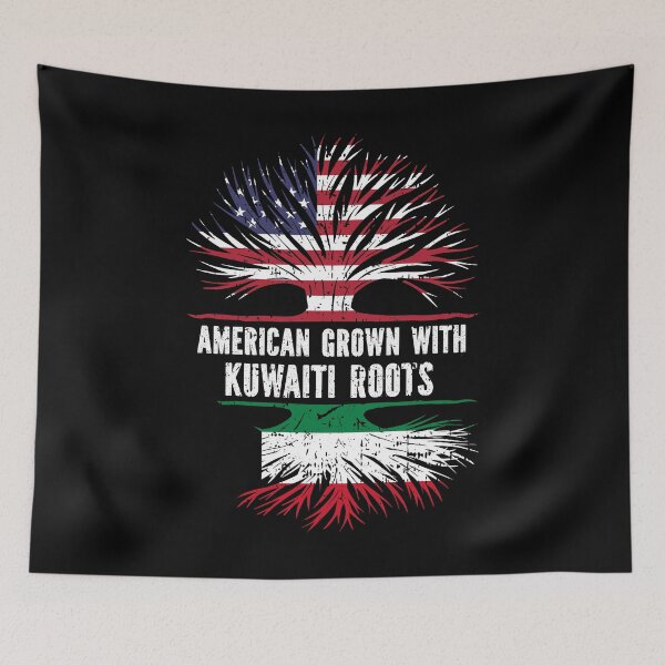 Item preview, American Grown with Kuwaiti Roots USA Flag designed and sold by CosmoKitsch.