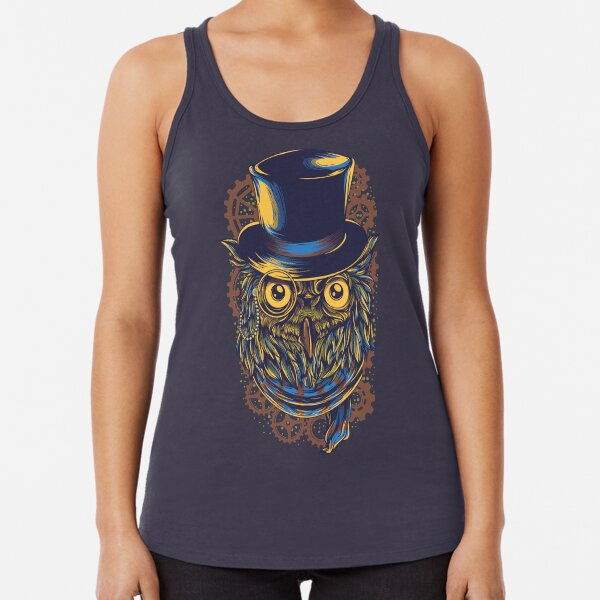 steampunk owl Racerback Tank Top