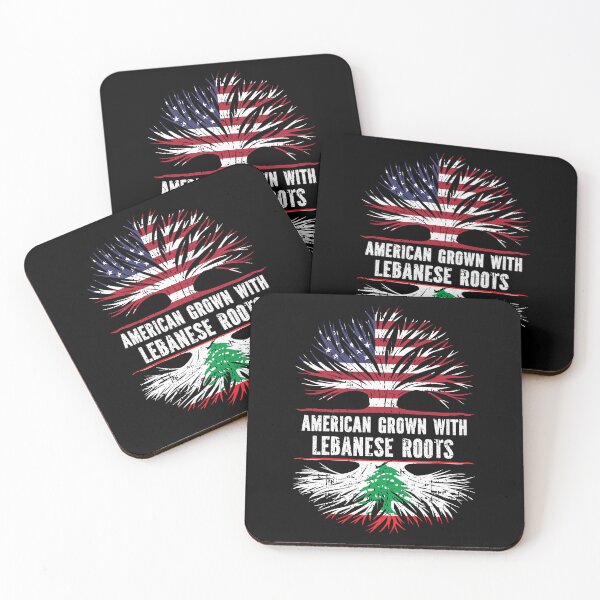 Item preview, American Grown with Lebanese Roots USA Flag designed and sold by CosmoKitsch.