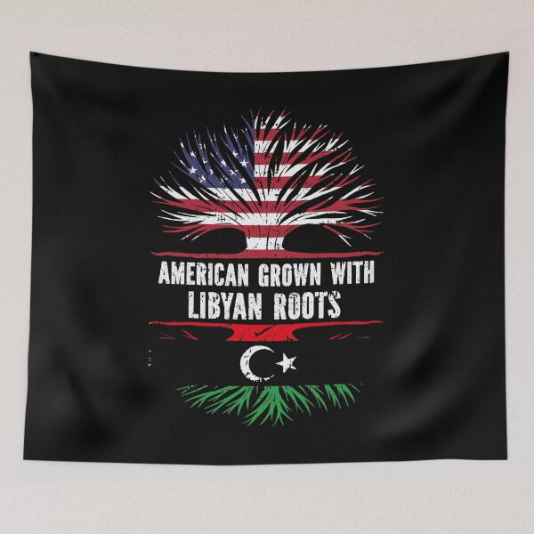 Item preview, American Grown with Libyan Roots USA Flag designed and sold by CosmoKitsch.