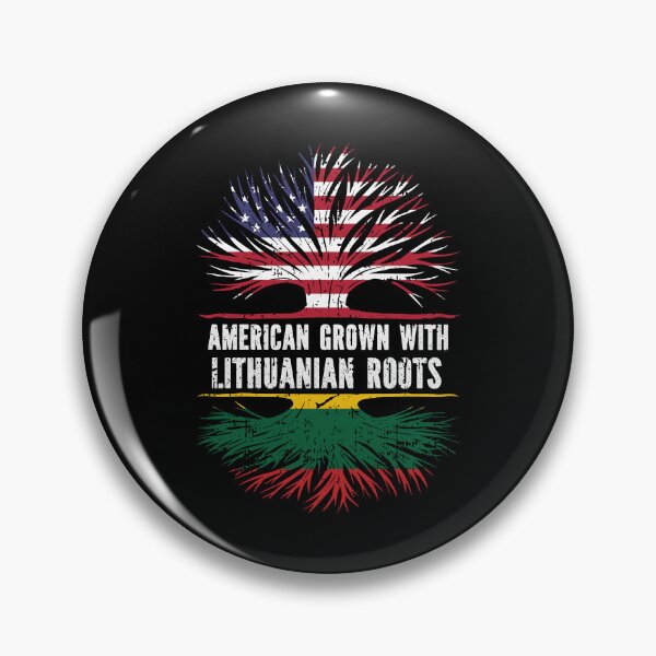 Item preview, American Grown with Lithuanian Roots USA Flag designed and sold by CosmoKitsch.