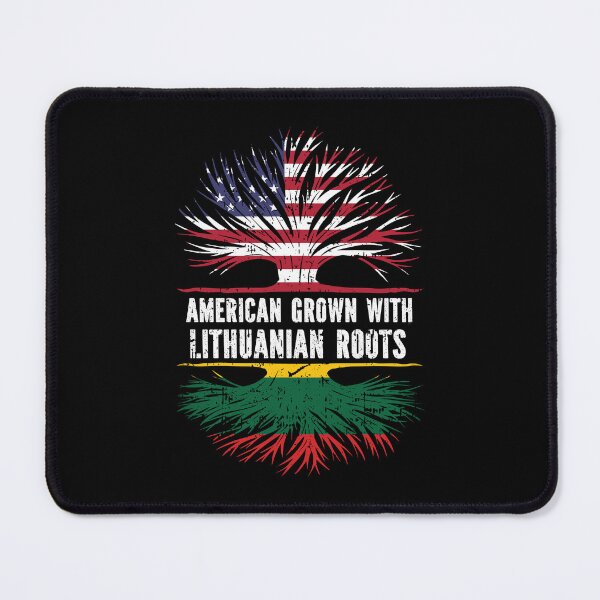 Item preview, American Grown with Lithuanian Roots USA Flag designed and sold by CosmoKitsch.