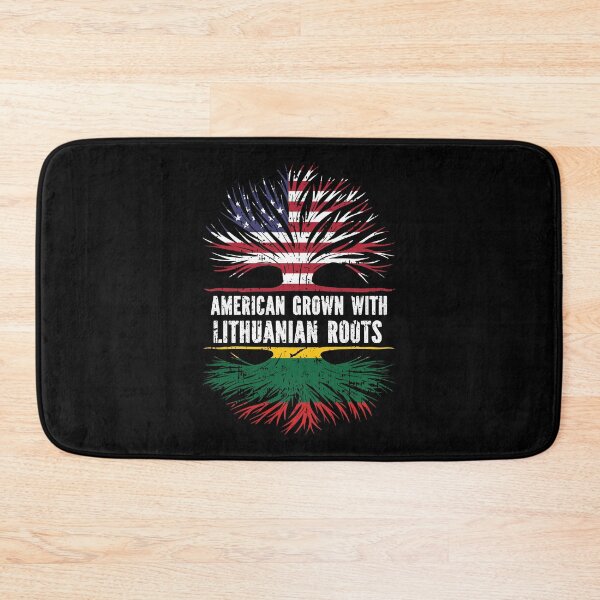 Item preview, American Grown with Lithuanian Roots USA Flag designed and sold by CosmoKitsch.
