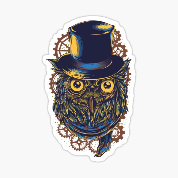 steampunk owl Sticker