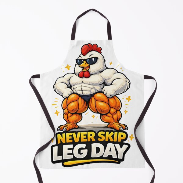 Item preview, Chicken Gym Fitness Sticker – Never Skip Leg Day designed and sold by les3cerises.