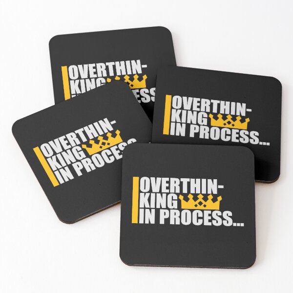 Item preview, Overthinking In Process Funny Relatable Quote Logo designed and sold by shirt-o-mat.