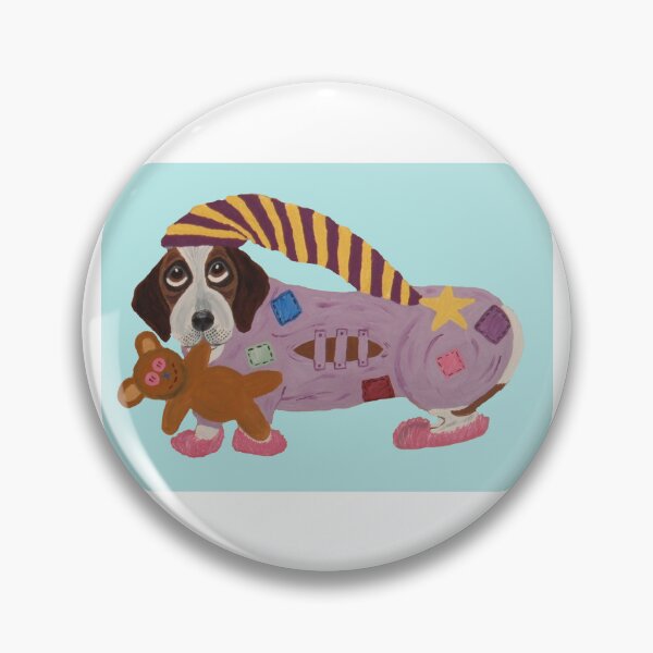 Item preview, Saint Bernard Puppy in PJs with teddy bear designed and sold by Squirreldumplings.