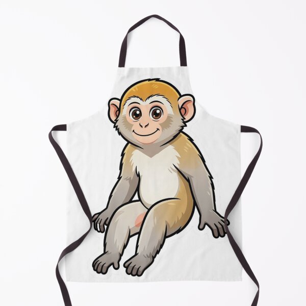 Item preview, Cute Baby Monkey Cartoon - Adorable Sitting Macaque Sticker designed and sold by PYGLegacy.
