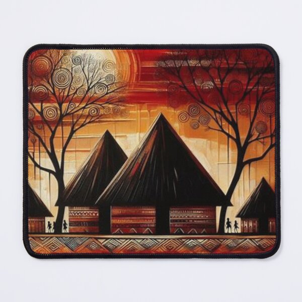 Item preview, Huts in the Sun, Tribal Art Style designed and sold by Shs-Kenya.