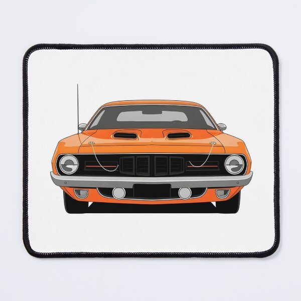 Item preview, Plymouth Barracuda 1971 Front View Classic American Muscle Car Minimalist Illustration designed and sold by Motorline44.