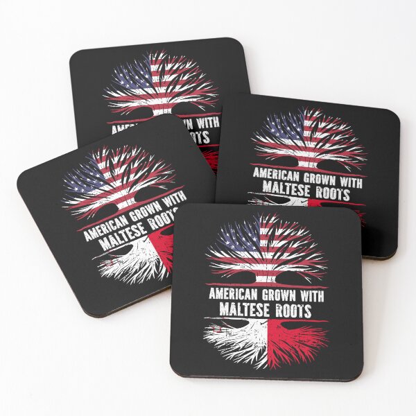 Item preview, American Grown with Maltese Roots USA Flag designed and sold by CosmoKitsch.