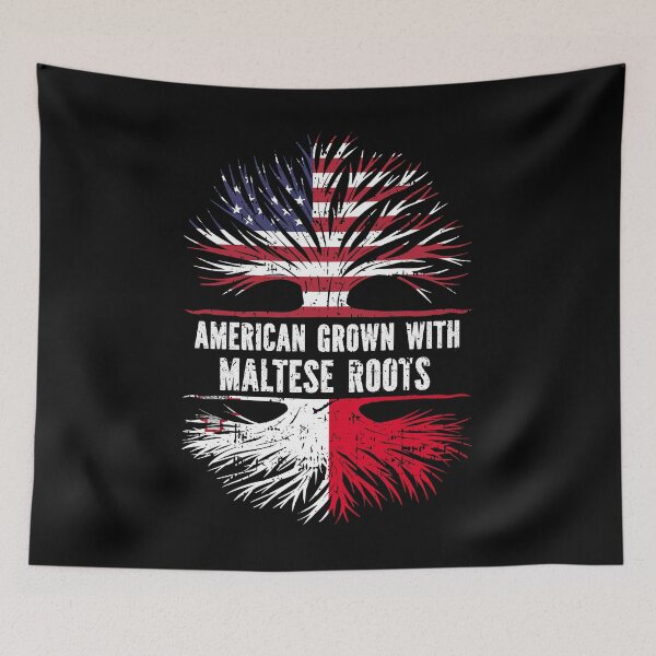 Item preview, American Grown with Maltese Roots USA Flag designed and sold by CosmoKitsch.