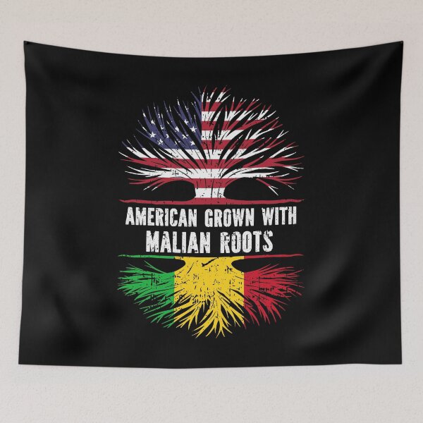 Item preview, American Grown with Malian Roots USA Flag designed and sold by CosmoKitsch.