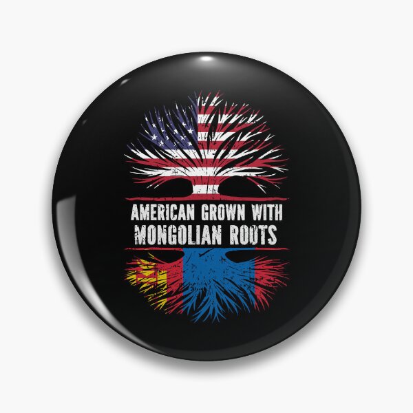 Item preview, American Grown with Mongolian Roots USA Flag designed and sold by CosmoKitsch.
