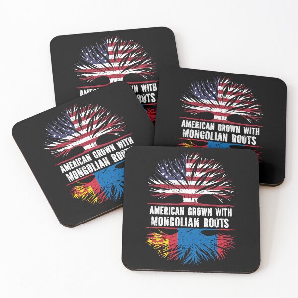 Item preview, American Grown with Mongolian Roots USA Flag designed and sold by CosmoKitsch.