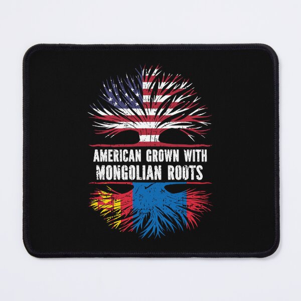 Item preview, American Grown with Mongolian Roots USA Flag designed and sold by CosmoKitsch.