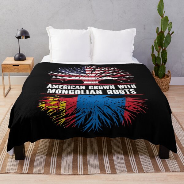 Item preview, American Grown with Mongolian Roots USA Flag designed and sold by CosmoKitsch.