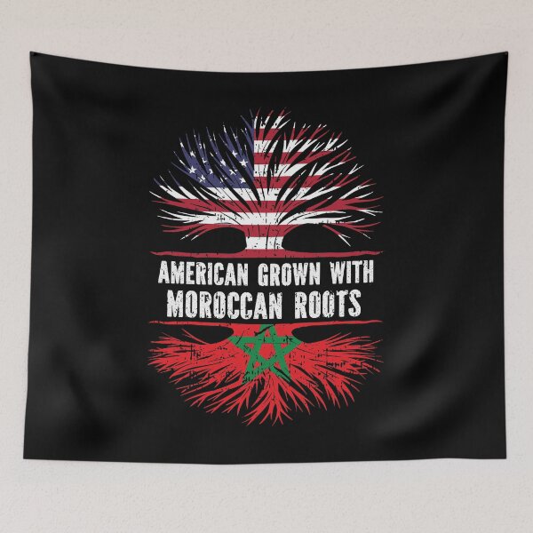 Item preview, American Grown with Moroccan Roots USA Flag designed and sold by CosmoKitsch.