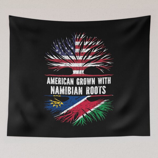 Item preview, American Grown with Namibian Roots USA Flag designed and sold by CosmoKitsch.