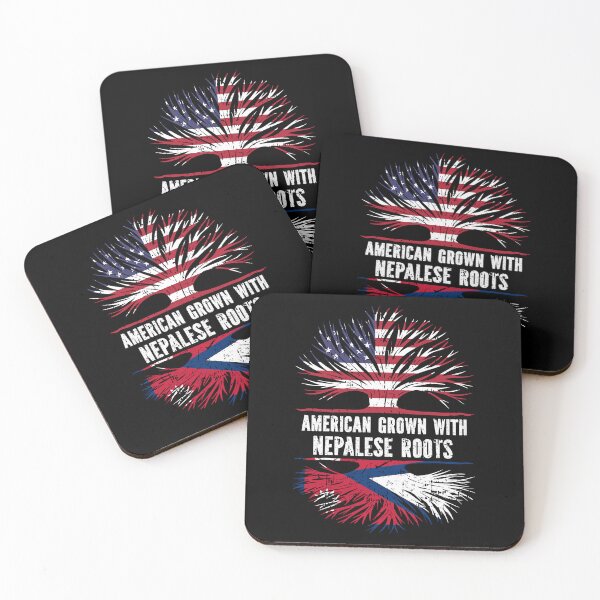 Item preview, American Grown with Nepalese Roots USA Flag designed and sold by CosmoKitsch.
