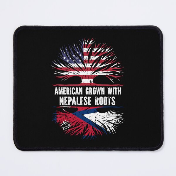 Item preview, American Grown with Nepalese Roots USA Flag designed and sold by CosmoKitsch.