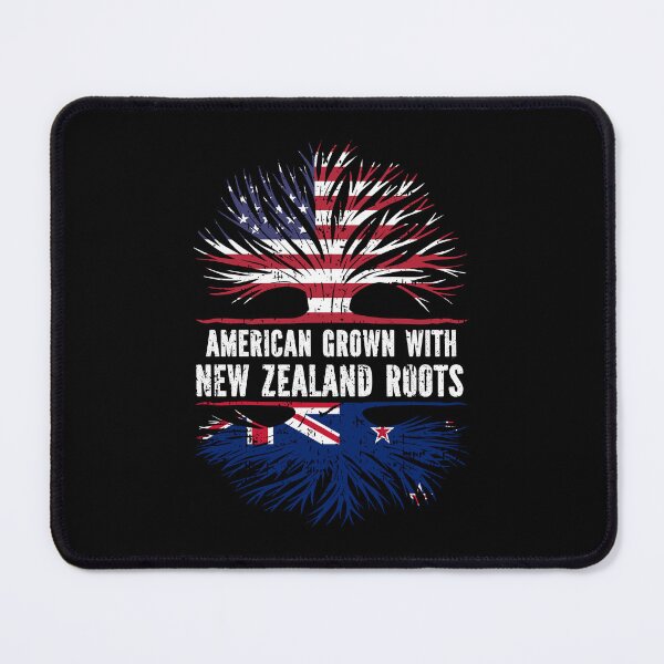 Item preview, American Grown with New Zealand Roots USA Flag designed and sold by CosmoKitsch.